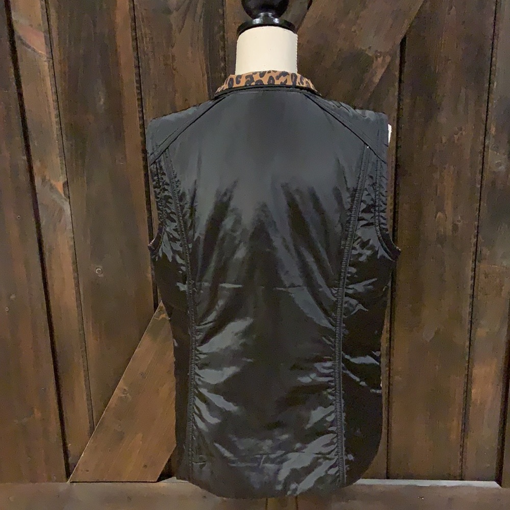 Spanner black with leopard print inside liner vest - Picture 5 of 10